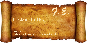 Ficker Erika névjegykártya
